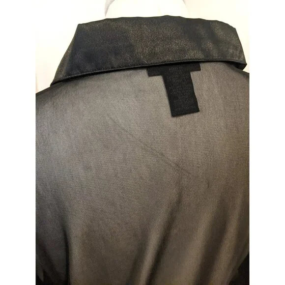 The Limited Black Mesh Beaded Blouse Sheer Button Up Gothic Whimsygoth XL - Picture 11 of 12